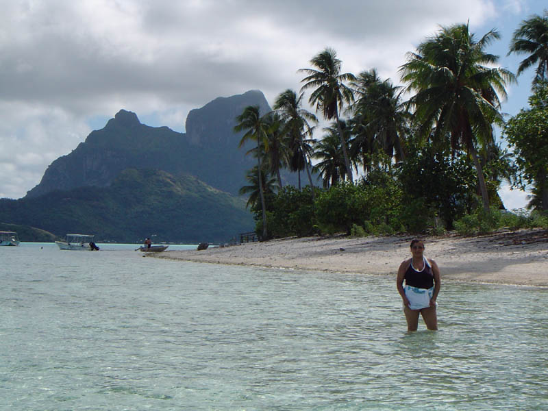 Irma at Motu on Bora Bora