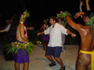 Jeff Doing a Tiki Dance, Tiki show at le Maitai, Bora Bora