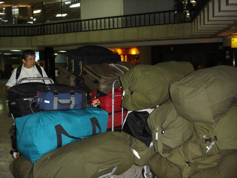 Dr. Larry Young with the Bags at Guatemala City Airport