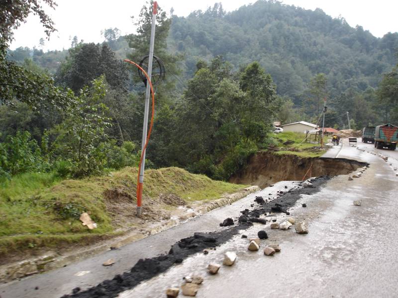 Mudslide that Took Out a Lane of the Highway