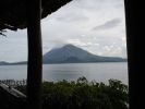 View of Volcano from Restaurant at Lake Atitlan