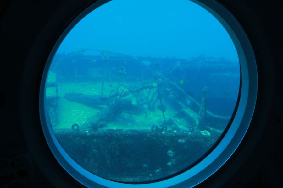 Sunken Ship from Submarine