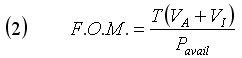 (2)  F.O.M. = T*(VA + VI) / Pavail