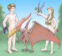 Adam & Eve with Some Pterosaurs