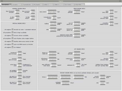 Plane-Maker Screenshot: Engine Specifications
